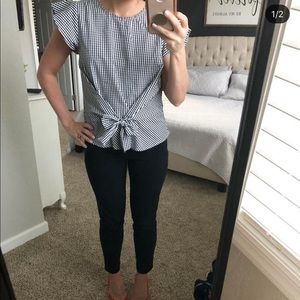 Black and White Gingham Peplum